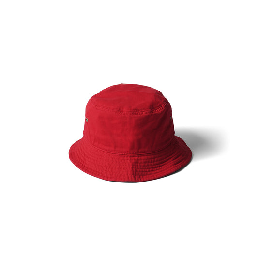 MULLIGANS LOGO BUCKET HAT RED